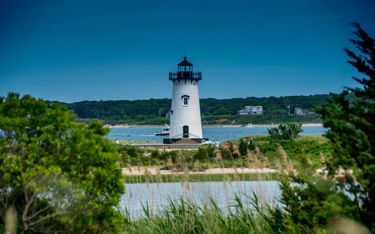 Edgartown Harbor Light on Martha's Vineyard, a short walk from where the first Vineyard Vines store opened.
