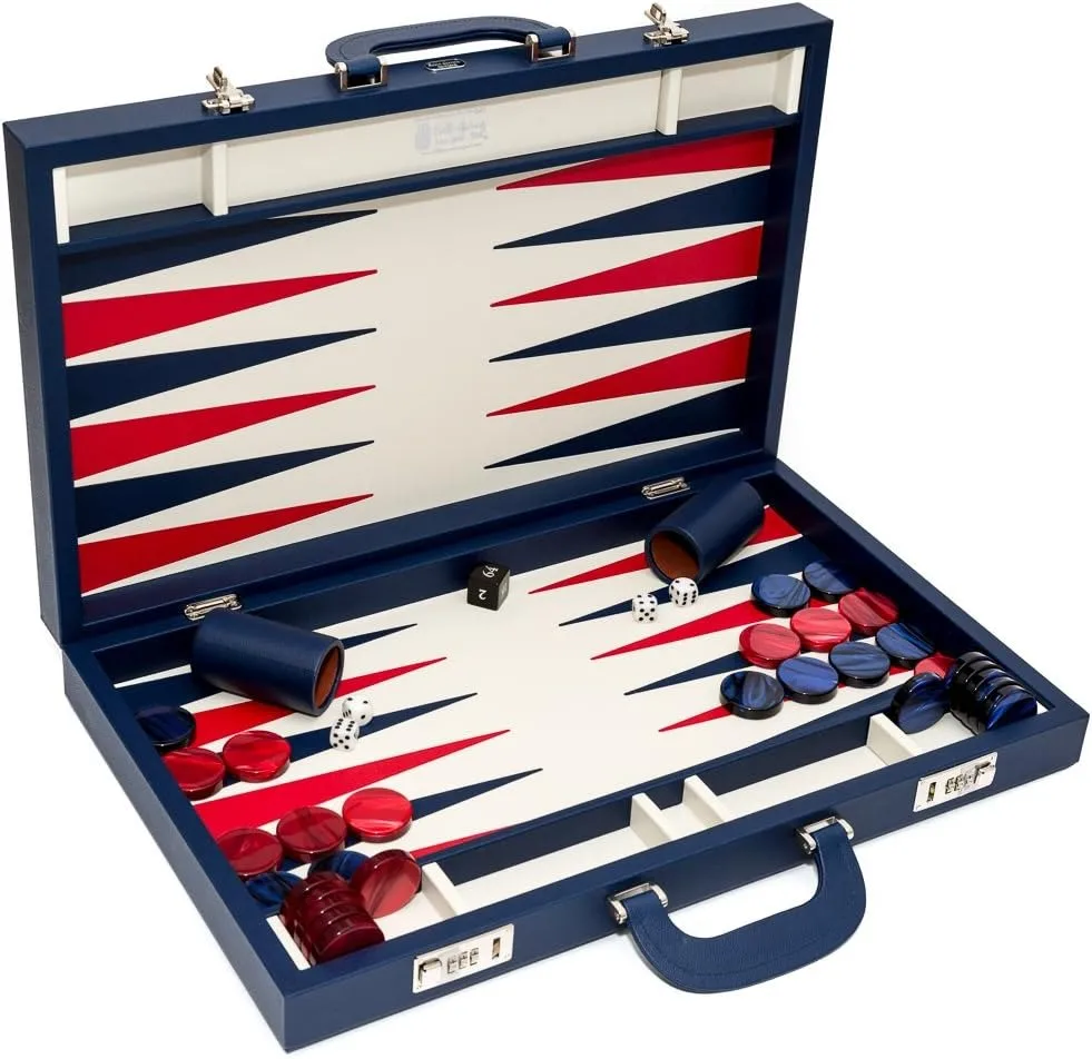 Bello Games Collezioni Donatello Leather Backgammon Set, 23"
