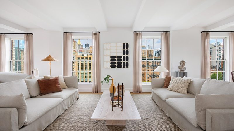 The 14th-floor apartment has more than 4,200 square feet of living space, four bedrooms, private elevator access, and windows overlooking…