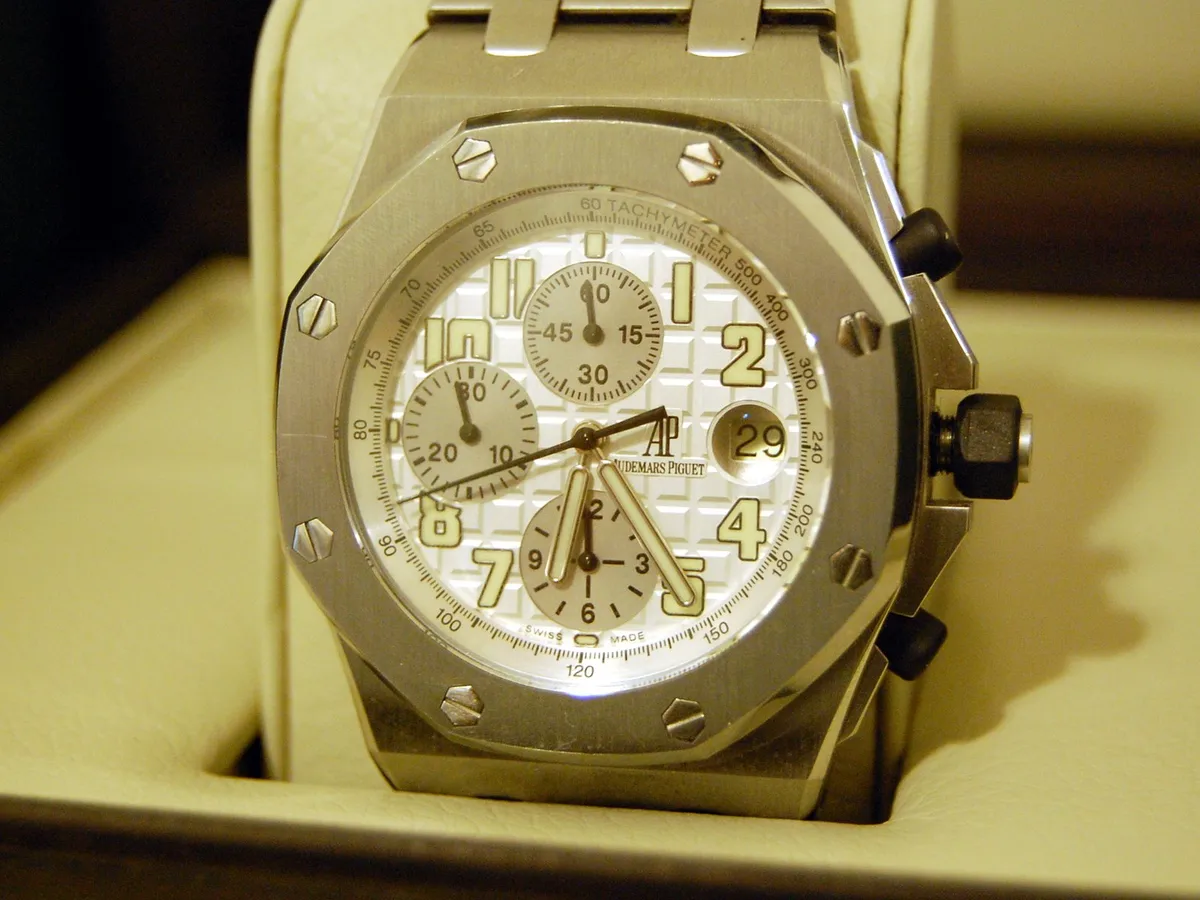An Audemars Piguet Royal Oak Offshore chronograph in its box