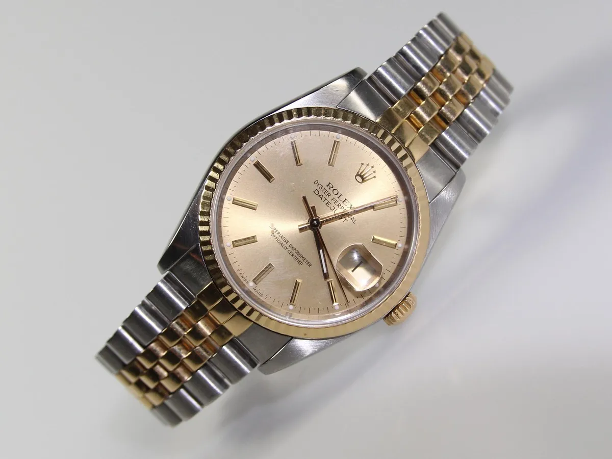 A two-tone Rolex Datejust in steel and gold