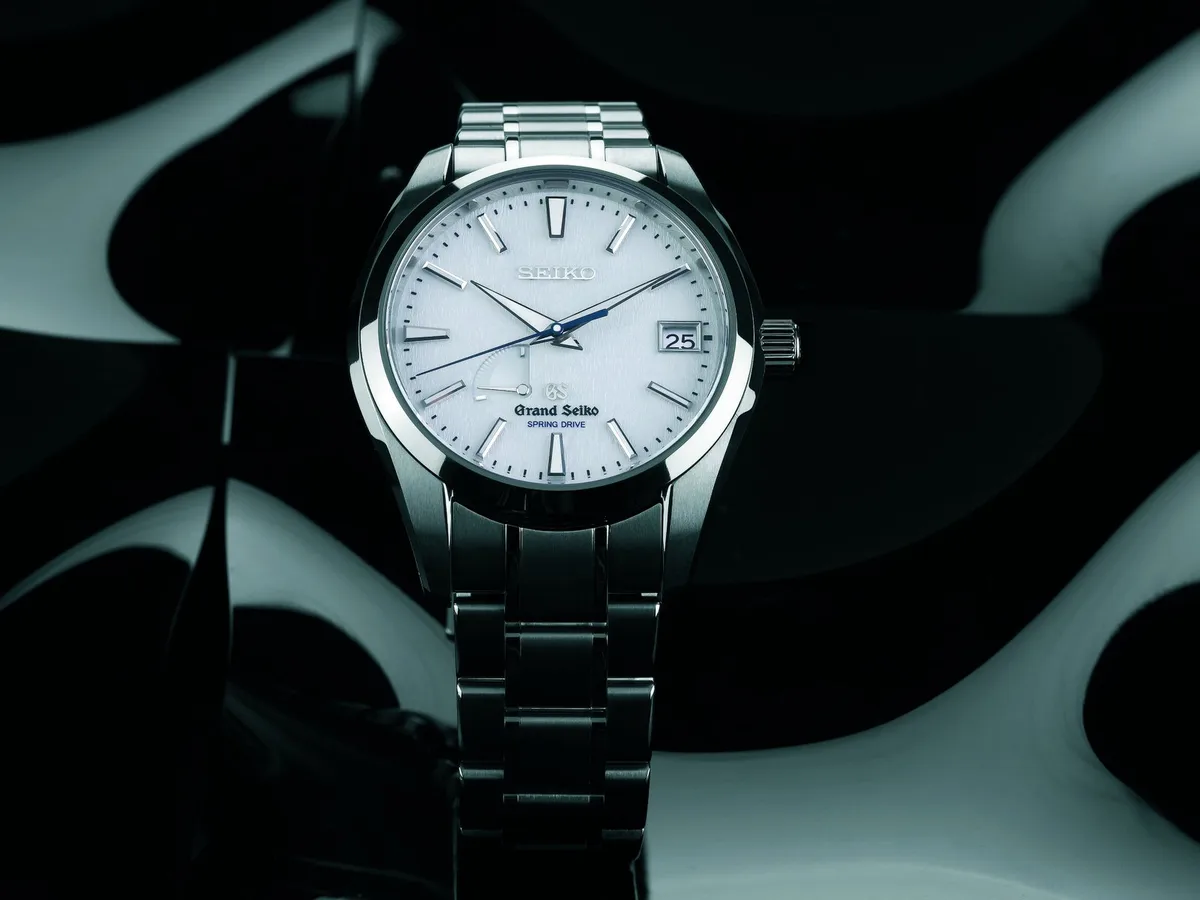 A Grand Seiko with a white dial