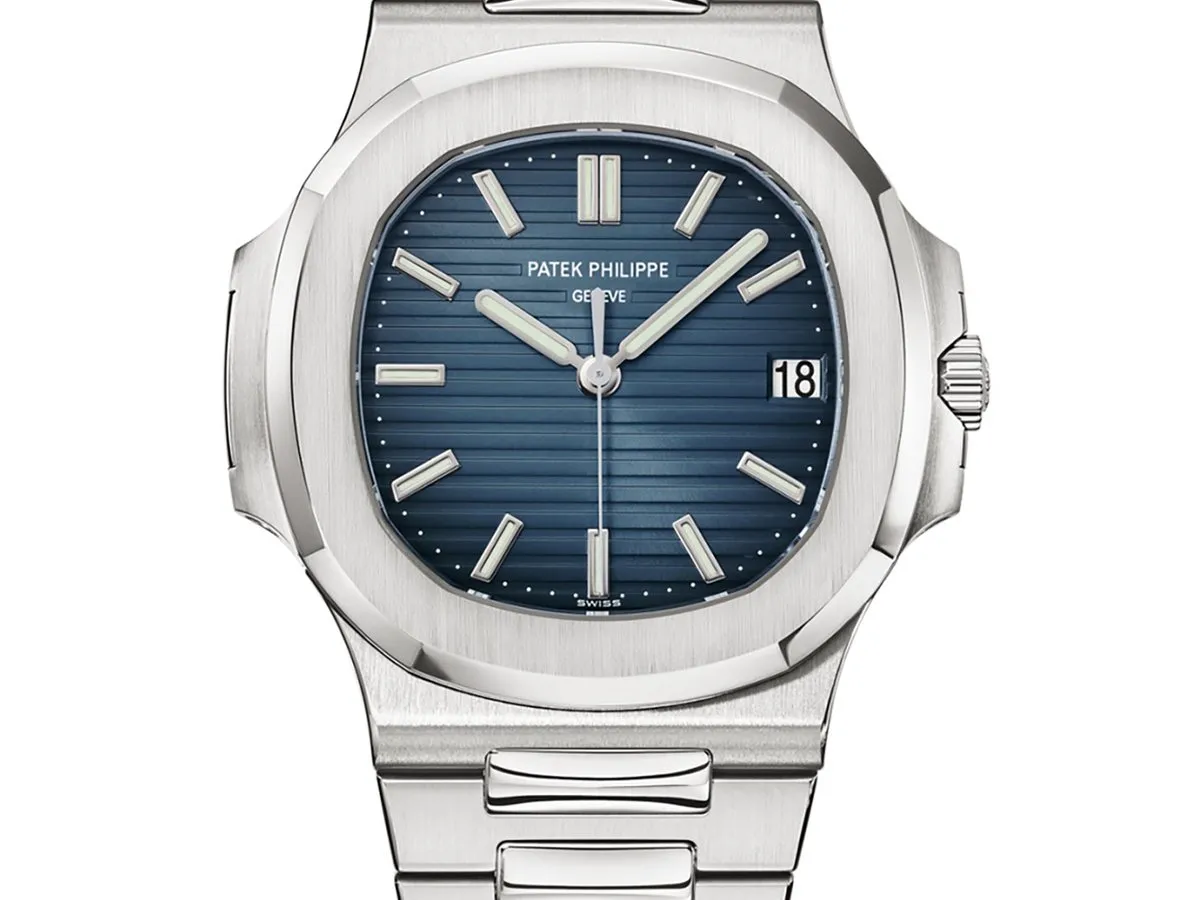 A Patek Philippe Nautilus 5711 with a blue dial
