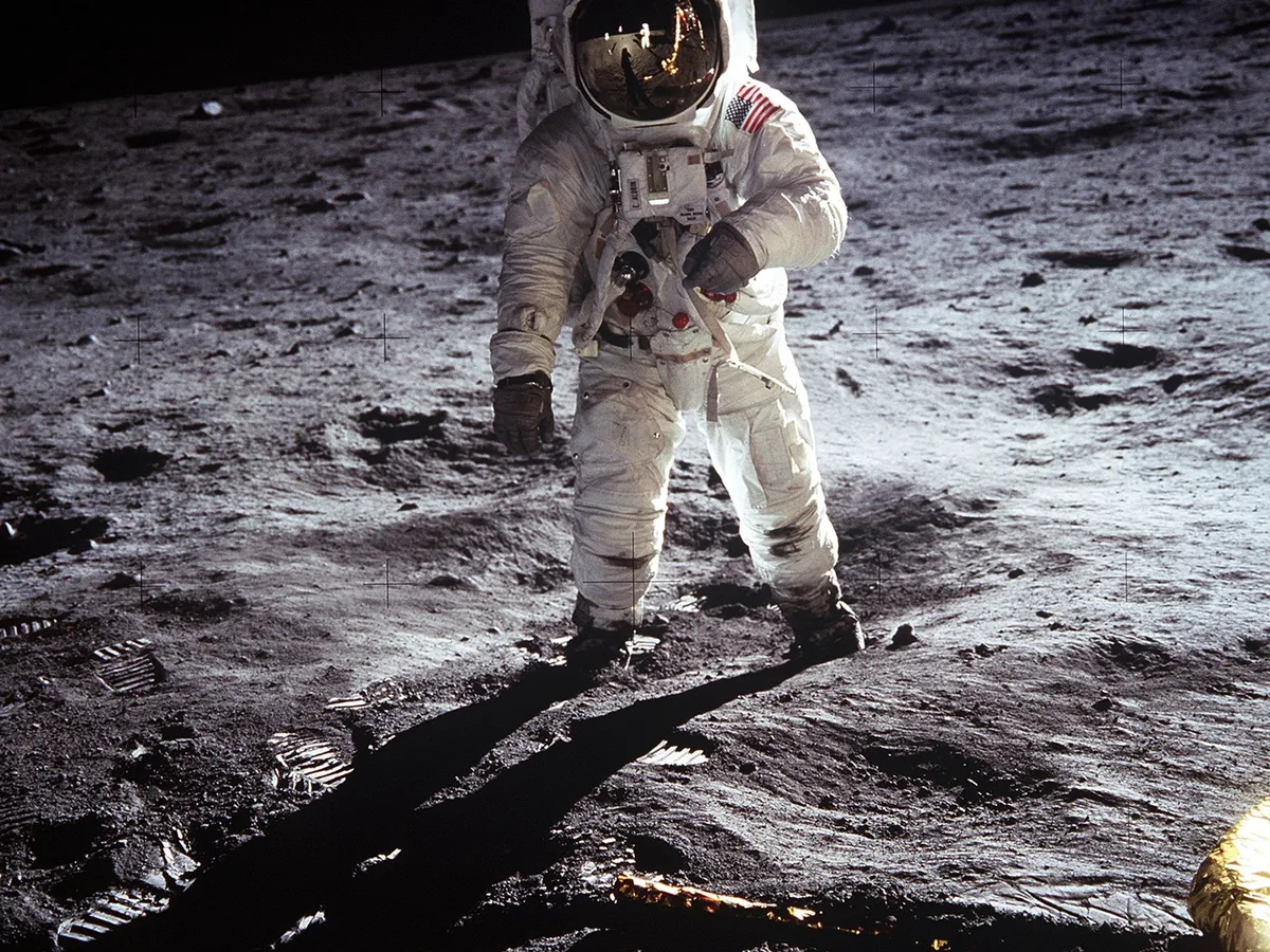 Buzz Aldrin on the Moon during Apollo 11, July 1969