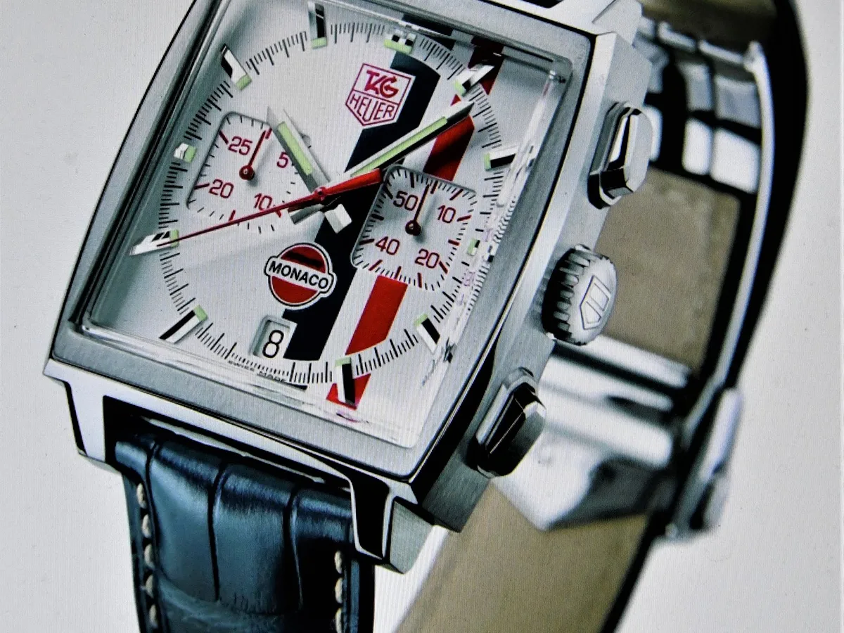 A TAG Heuer Monaco with its square case